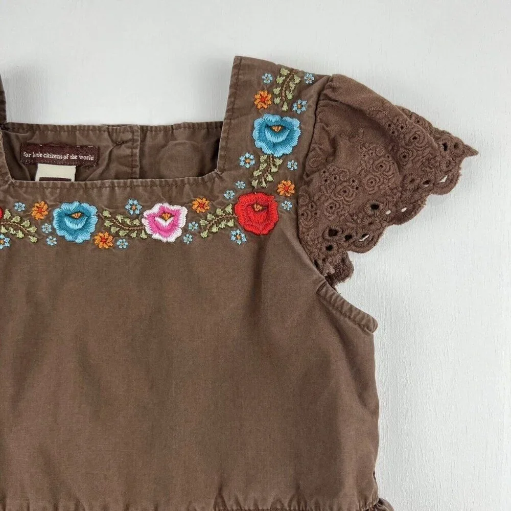 Tea Collection Embroidered Button Back Dress 4 - Picture 2 of 7